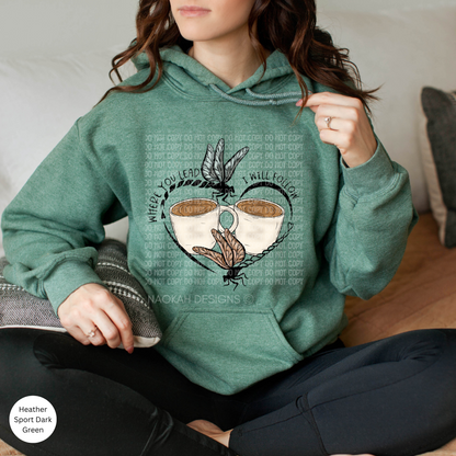 Where You Lead I Will Follow Hoodie Sweater, Stars Hollow Sweater, Coffee Girl Autumn Inspired Shirt, Dragonfly Inn Shirt, Stars Hollow