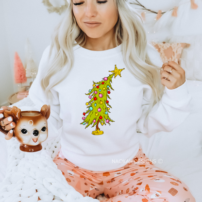 Grnch Tree Sweatshirt, Merry Christmas Sweater, Movie Christmas Characters, Trendy Christmas Lights, Merry And Bright Sweater
