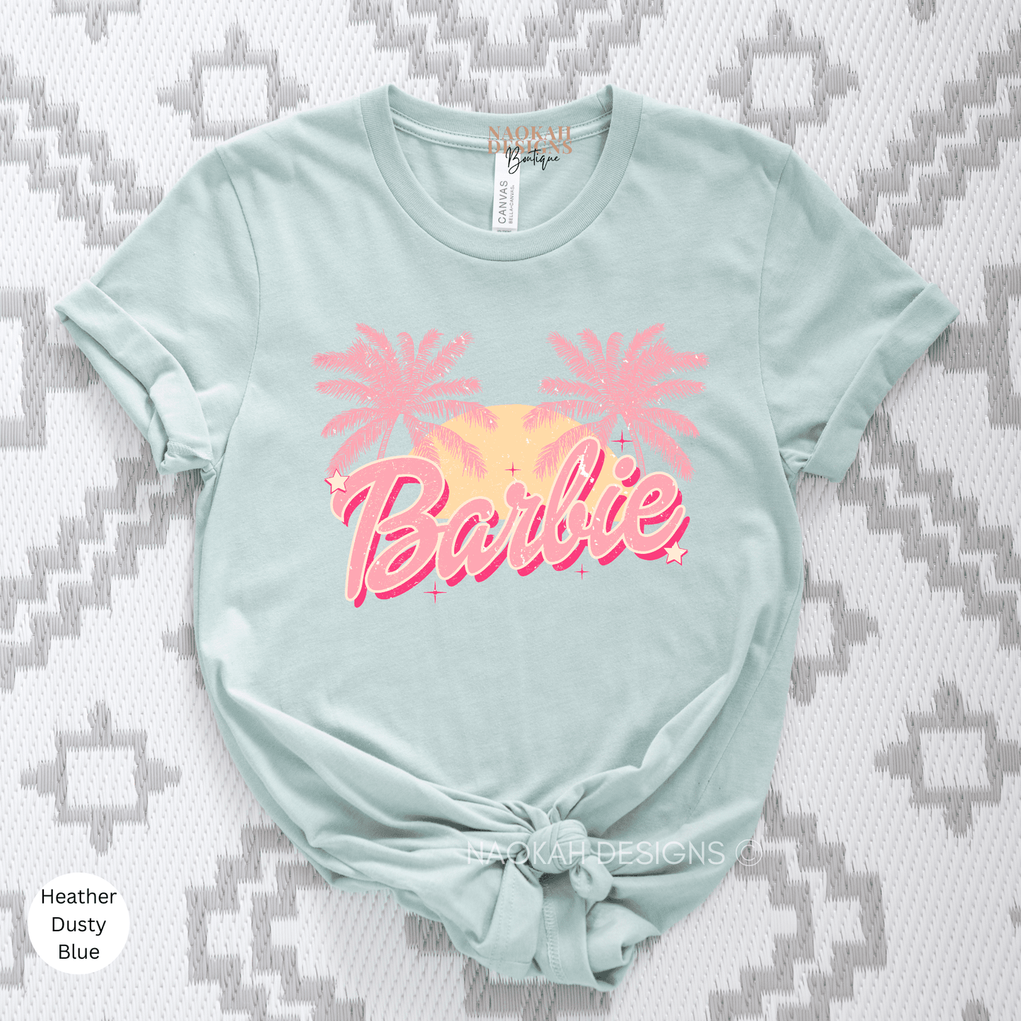 barbie shirt palm trees design