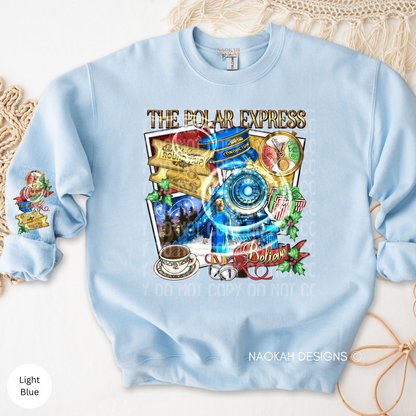 The Polar Express Sweatshirt, Spirit Of Christmas Sweatshirt, Christmas Sweatshirt, Believe Gold Ticket Sweatshirt, Xmas Sweater With Sleeve