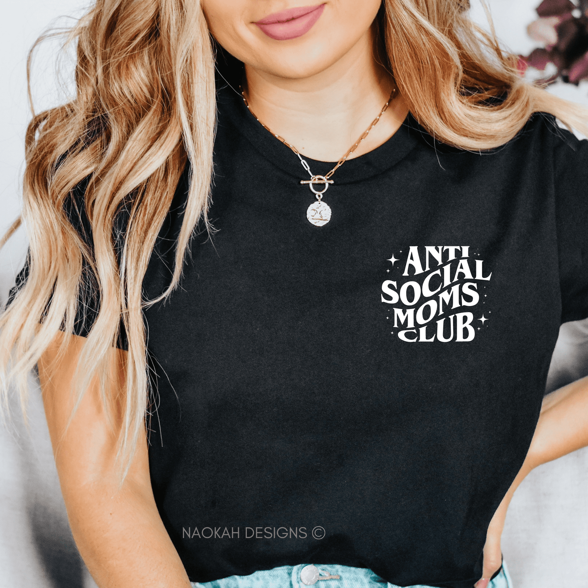 Anti Social Moms Club Unisex Tshirt - Funny Mom Shirt - Mother's Day Gift Idea - Cool Mom Shirt - Gift For Mom - Cute Mom Shirt - Mom Life