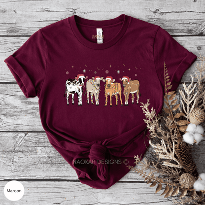Christmas Cow Shirt, Christmas Animal Shirt, Funny Cow Shirt, Cow Christmas Gift, Cute Christmas Shirt, Farm Christmas Shirt, Highland Cow