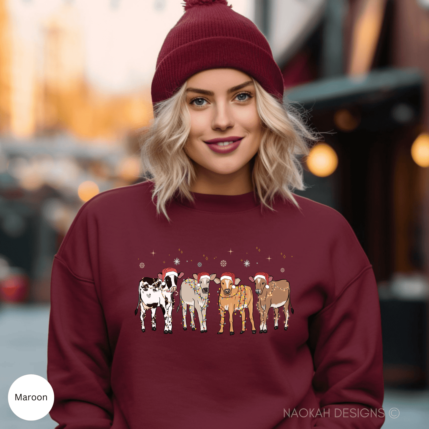 christmas cows sweatshirt, christmas animal sweatshirt, funny cow sweatshirt, cow christmas gift, cute christmas sweater
