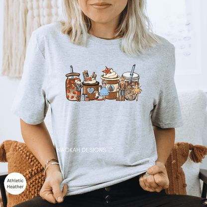 Christmas Shirt, Nutcracker Shirt, Christmas Nutcracker Coffee Shirt, Coffee Lover Shirt, Cookies and Gingerbread shirt, Funny Christmas Tee