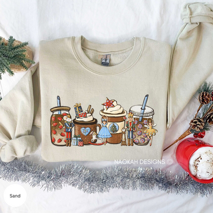 Christmas Sweater, Nutcracker Sweater, Christmas Nutcracker Coffee Sweater, Coffee Lover Shirt, Cookies and Gingerbread Sweater