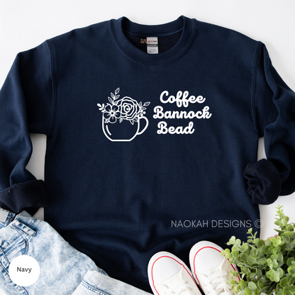 Coffee Bannock Bead Sweater, Bead Love Coffee Sweater, Bead Collector, Gift for Crafter, Gift For Beader, Indigenous Owned Shop, Bead Gift