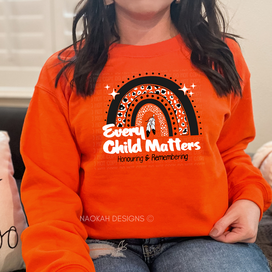 Every Child Matters Rainbow Design Orange Crewneck/Hoodie
