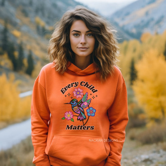 Every Child Matters Hummingbird Floral Hoodie - Will Ship Separately