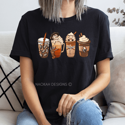 Halloween Horror Coffee Shirt, Horror Latte Shirt, Horror Jason Shirt, Horror Freddy Shirt, Horror Michael Shirt, Ghost Shirt