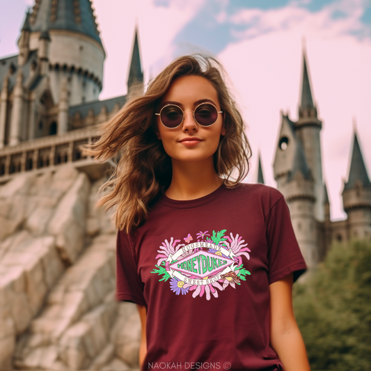 Honeydukes Hogsmeade Sweet Shop Tshirt, HP Gift For HP Lovers, HP shirt, Wizard Shirt, Castle Shirt, Wand Shirt, Potter Shirt, Wizard World, Chocolate Frog