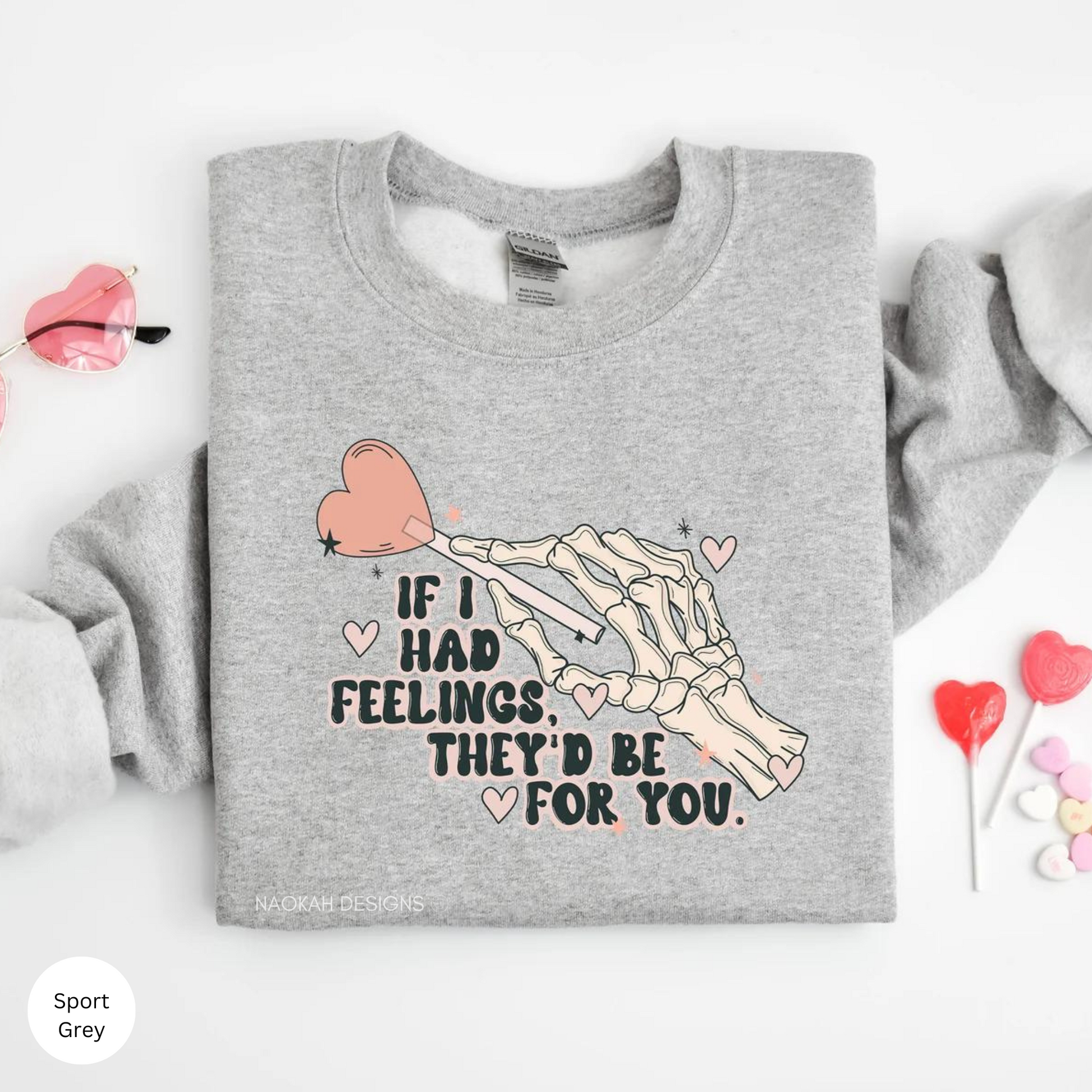 If I Had Feelings They’d Be For You Sweater, Love Shirt, Valentine Day Gift Shirt, Funny Valentine's Day, Skeleton Valentine Tee, Heart Shirt