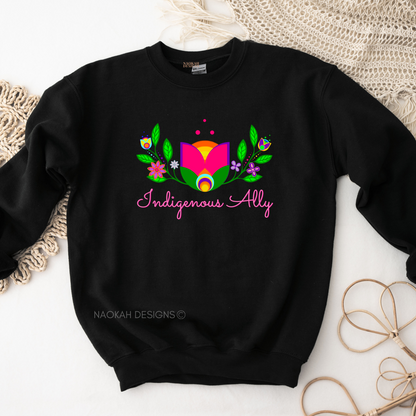 Indigenous Ally Sweater, Native Pride, Indigenous Sweater, Ally Sweater, Ally Floral Sweater, Indigenous Hoodie, Indigenous Owned Shop