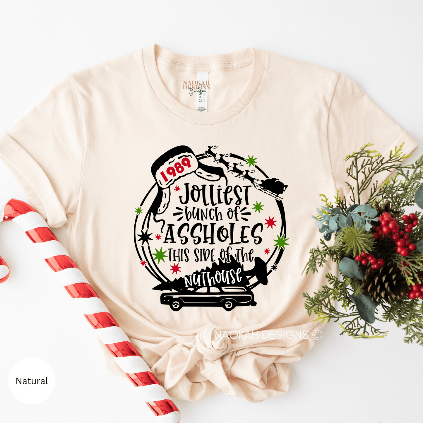 jolliest bunch of assholes this side of the nuthouse shirt, christmas vacation shirt, 1989 christmas vacation shirt, real beaut shirt