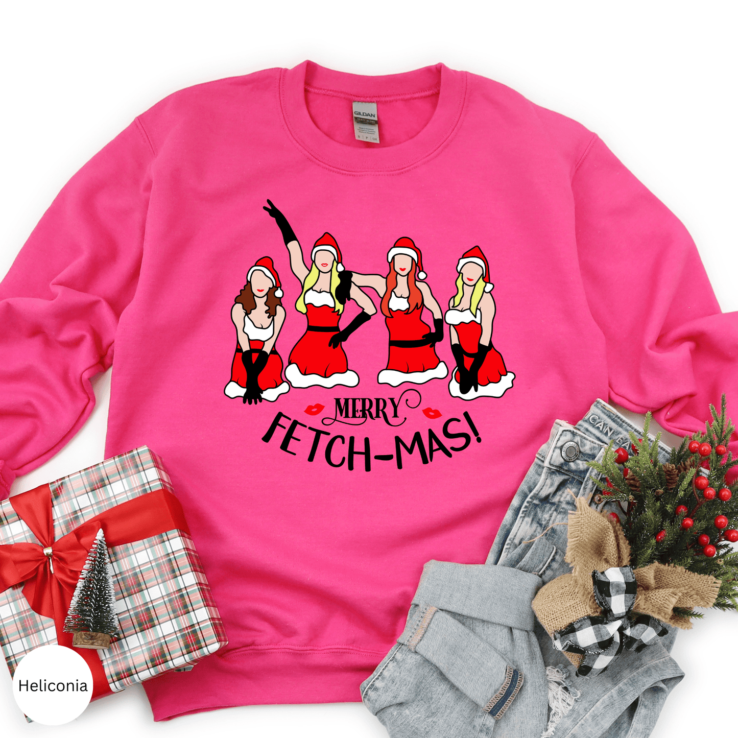 merry fetchmas sweatshirt, girls christmas sweatshirt, mean girls sweatshirt, merry christmas sweatshirt,women's christmas sweatshirt