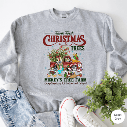 Mickey's Farm Fresh Christmas Tree Farm Sweater, Farm Fresh Christmas Trees Sweater, Mickey's Vintage Tree Farm Sweater, Mickey and Friends Christmas Sweater