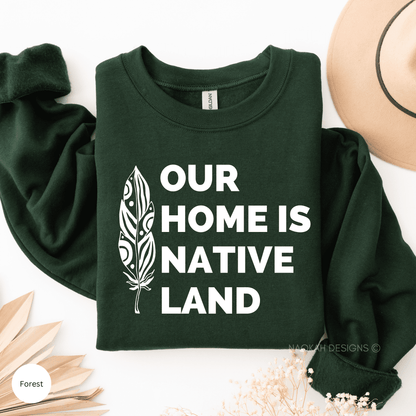 Our Home Is Native Land Sweater, Indigenous Sweater, Indigenous Pride, Indigenous Resilient Shirt, Native Rights, We Belong To The Land