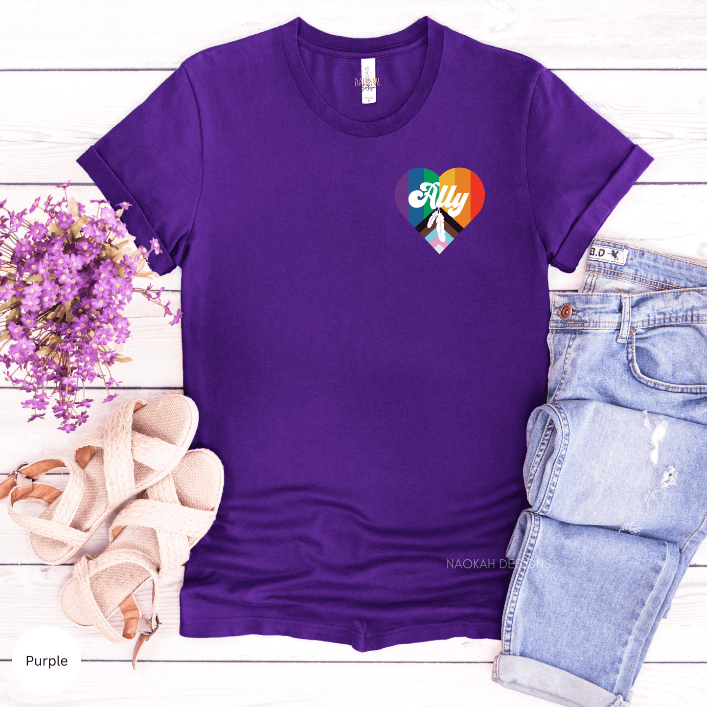 Pride Ally shirt, Two-Spirit Ally Shirt, Indigenous Owned Shop, Love is Love, Equality Shirt, Rainbow, You Are Safe With Me, LGBTQ2S+ Ally