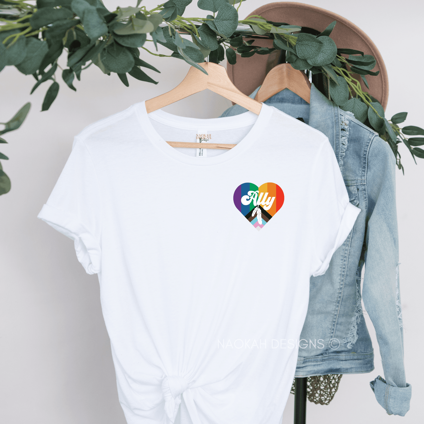 pride ally shirt, two-spirit ally shirt, indigenous owned shop, love is love, equality shirt, rainbow, you are safe with me, lgbtq2s+ ally