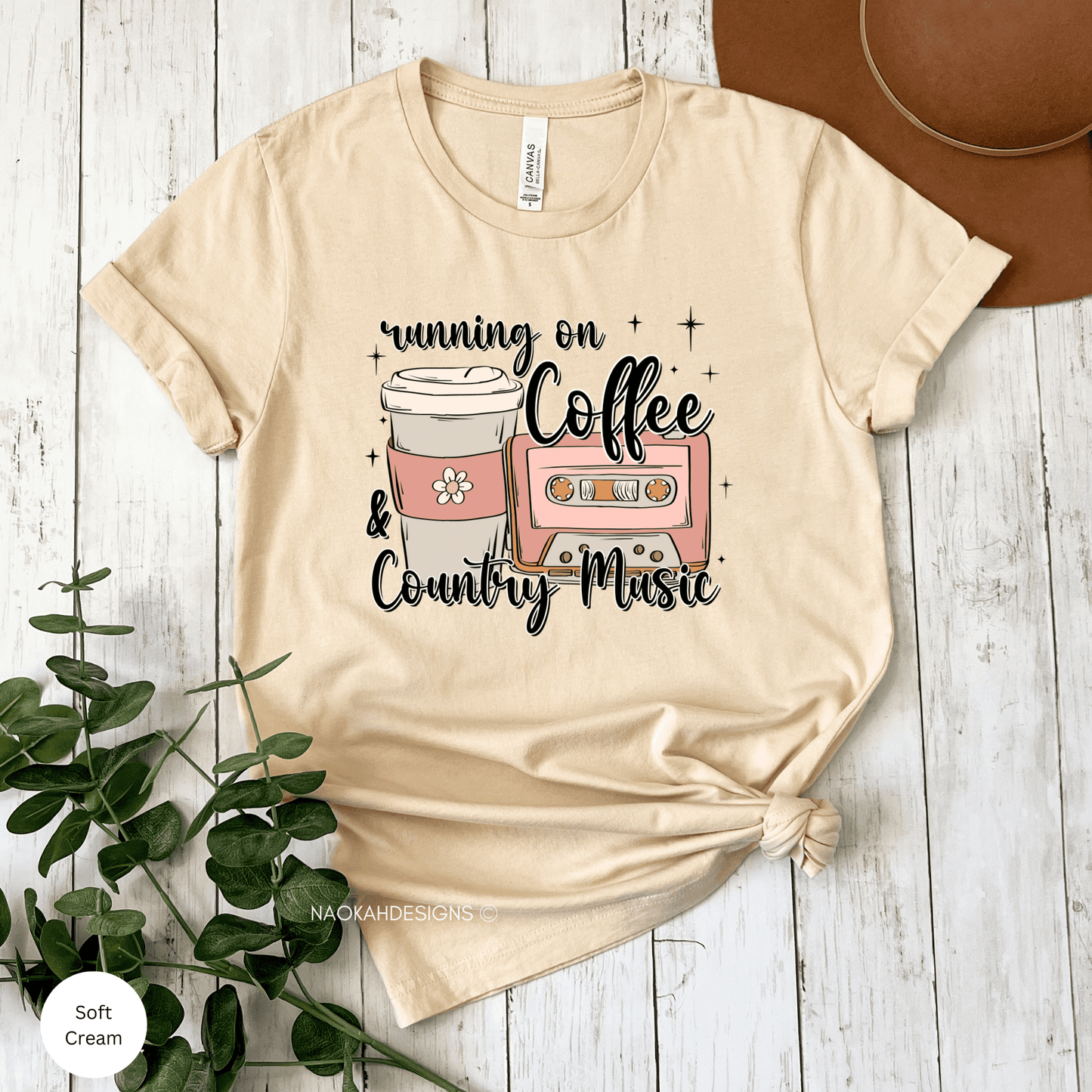 running on coffee and country music shirt, southern country shirt, cowgirl shirt, country music t-shirt, coffee tee, coffee and country music