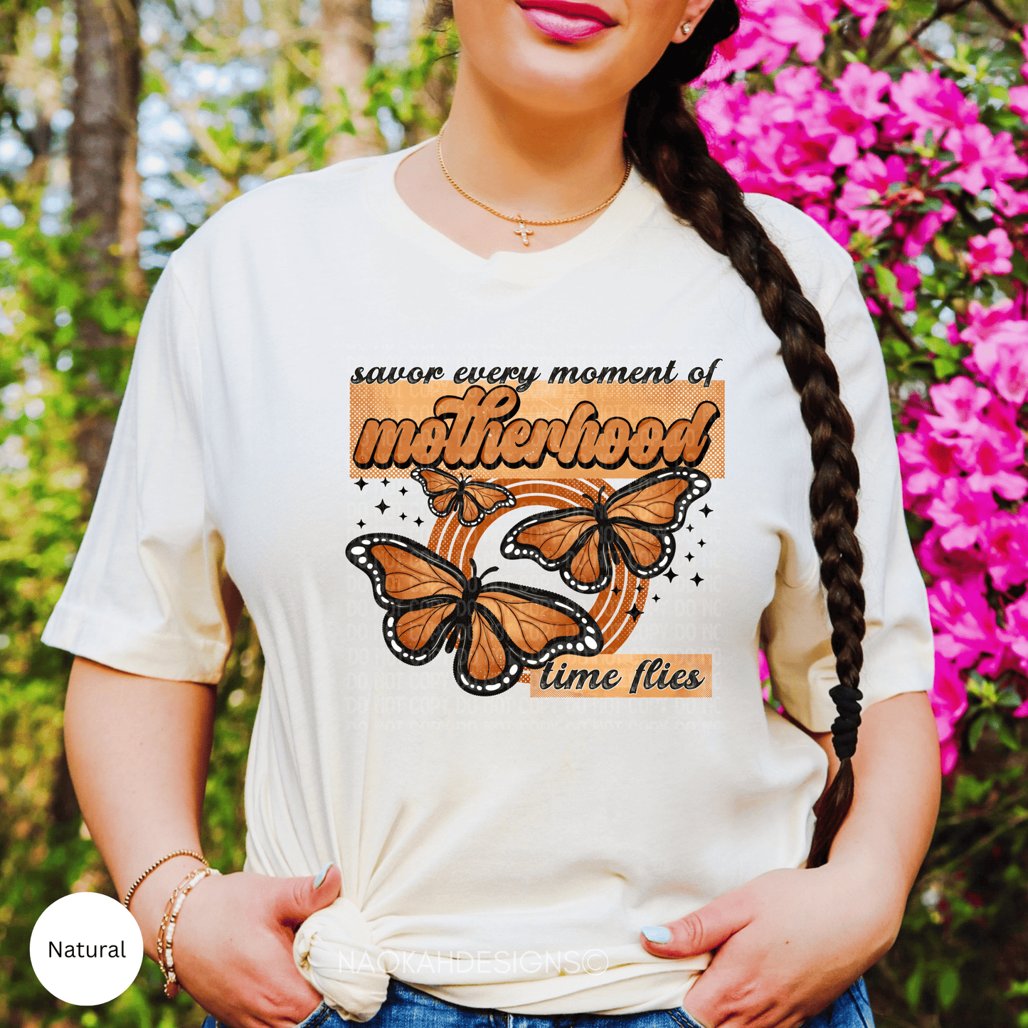 Savor Every Moment of Motherhood Time Flies Butterfly Shirt, Cool Moms Club Shirt for Women, Cool Mom TShirt for Mom, Cool Mom T-Shirt for New Mom, Funny Gift for Mom to Be