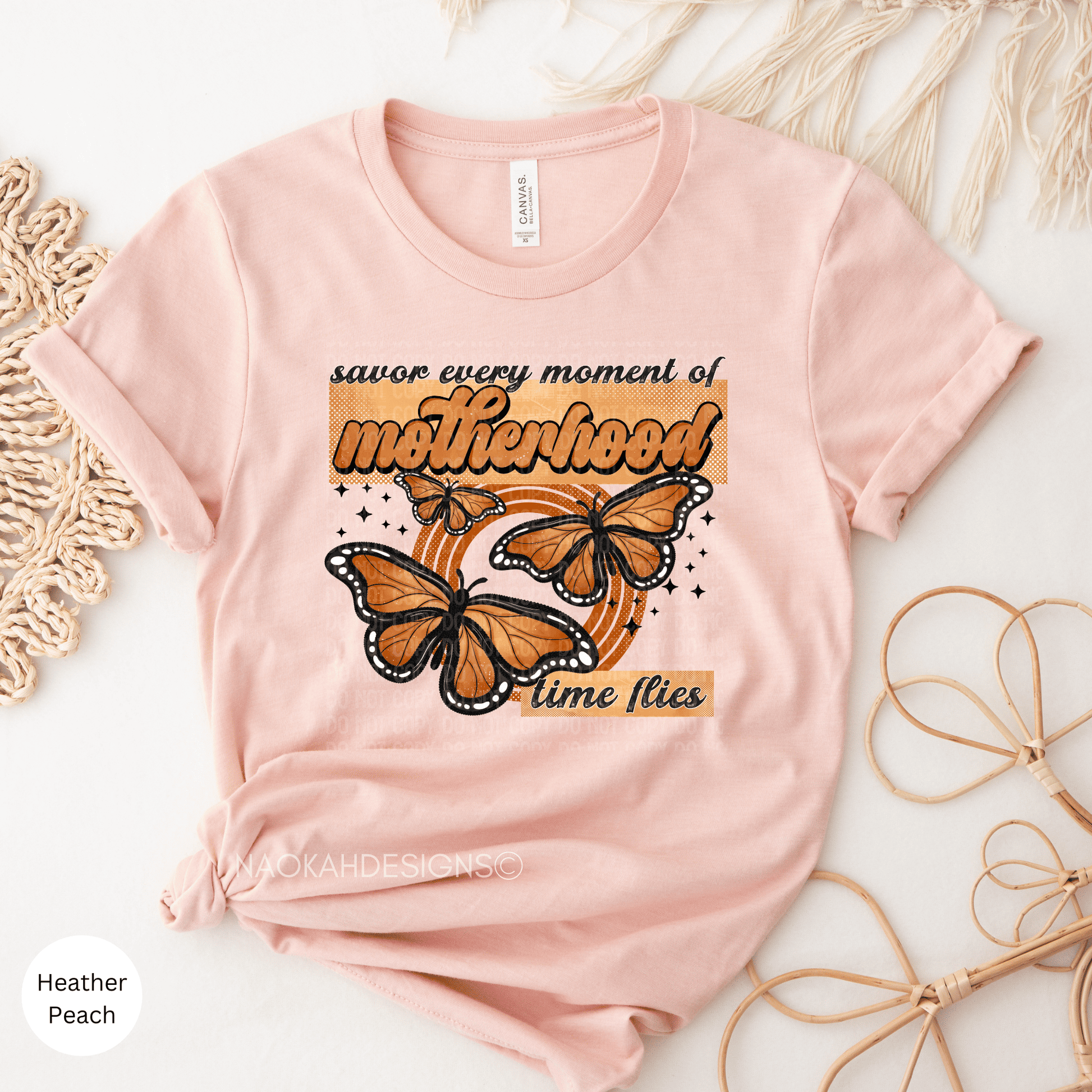 Savor Every Moment of Motherhood Time Flies Butterfly Shirt, Cool Moms Club Shirt for Women, Cool Mom TShirt for Mom, Cool Mom T-Shirt for New Mom, Funny Gift for Mom to Be