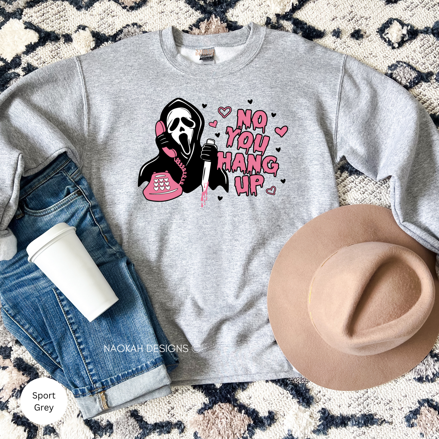 scream no you hang up sweater, scream mask horror movie sweater, funny valentine sweater scream halloween hoodie, scary ghost face hoodie, funny ghost face