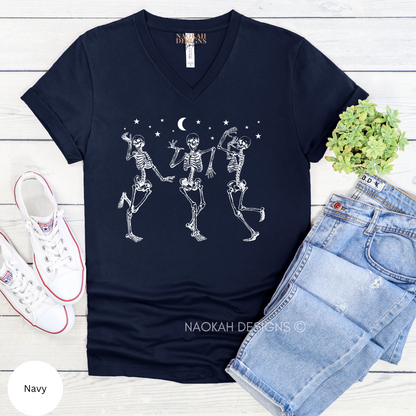 Skeleton Dancing Tshirt, Spooky Ballerina Shirt, Tis The Season Dancers, Scary Ballerina Gift, Halloween Party Dancing Skeleton Shirt