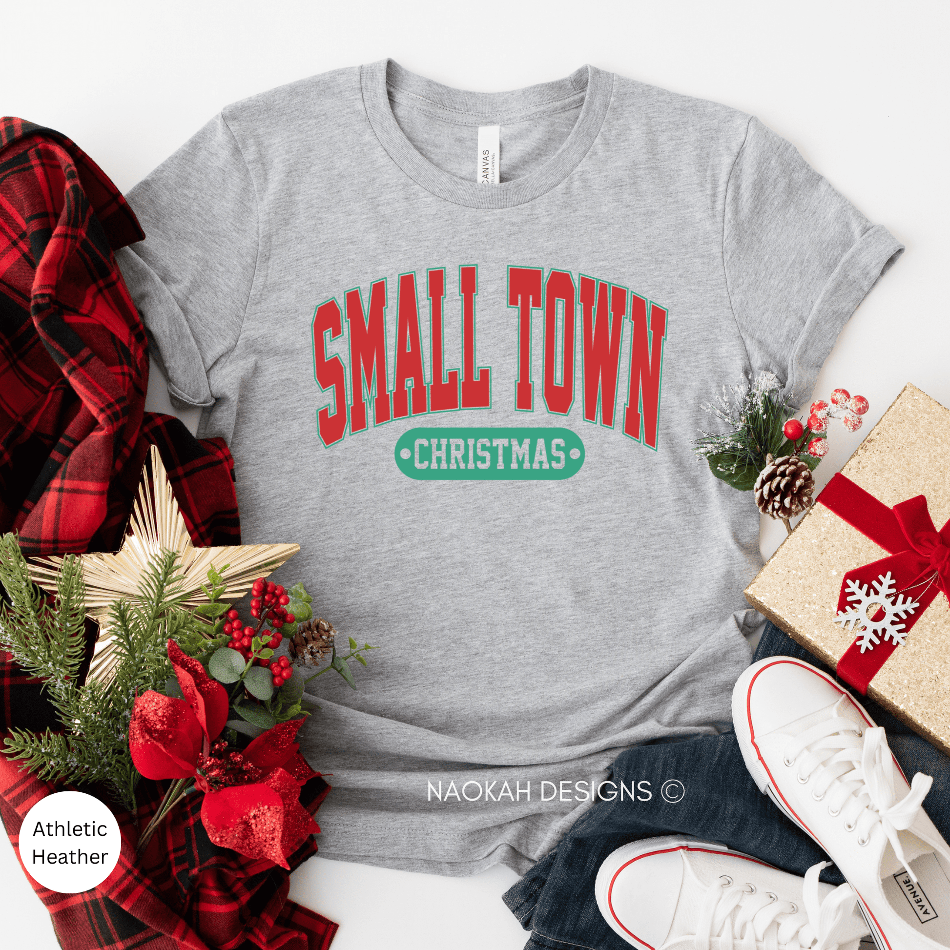 Small Town Christmas Shirt, Women's Christmas Shirt, Woman's Holiday Shirt, Christmas Gift, Home Town Christmas Shirt, Cute Holiday Tee