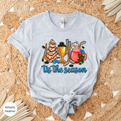 Tis the Season Hockey Christmas Shirt, Hockey Mom Shirt, Hockey Mom Christmas Shirt, Hockey Life Shirt, Hockey Mom Gift, Hockey Mom Hat