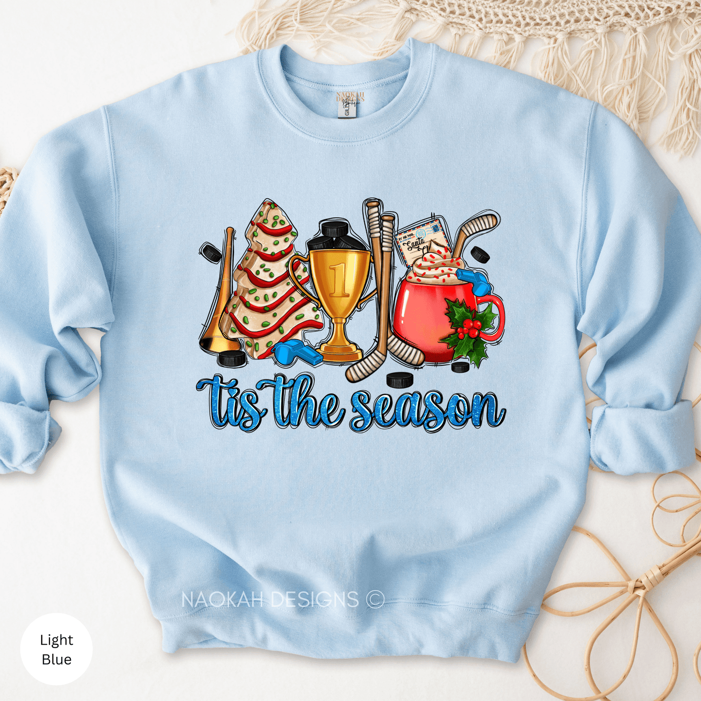 tis the season hockey christmas sweater, hockey mom sweater, hockey mom christmas sweater, hockey life sweater, hockey mom gift, hockey mom hat