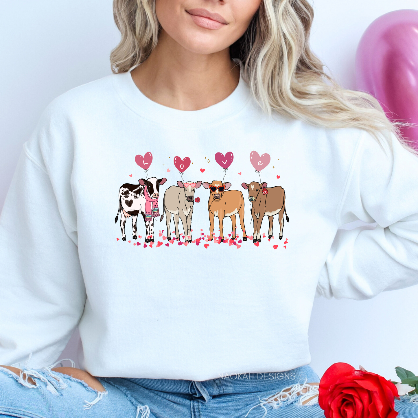 valentine cow sweater, heifer valentine sweater, highland sweetheart sweater, cow lover sweater,, western valentine sweater,, boujee heifer sweater
