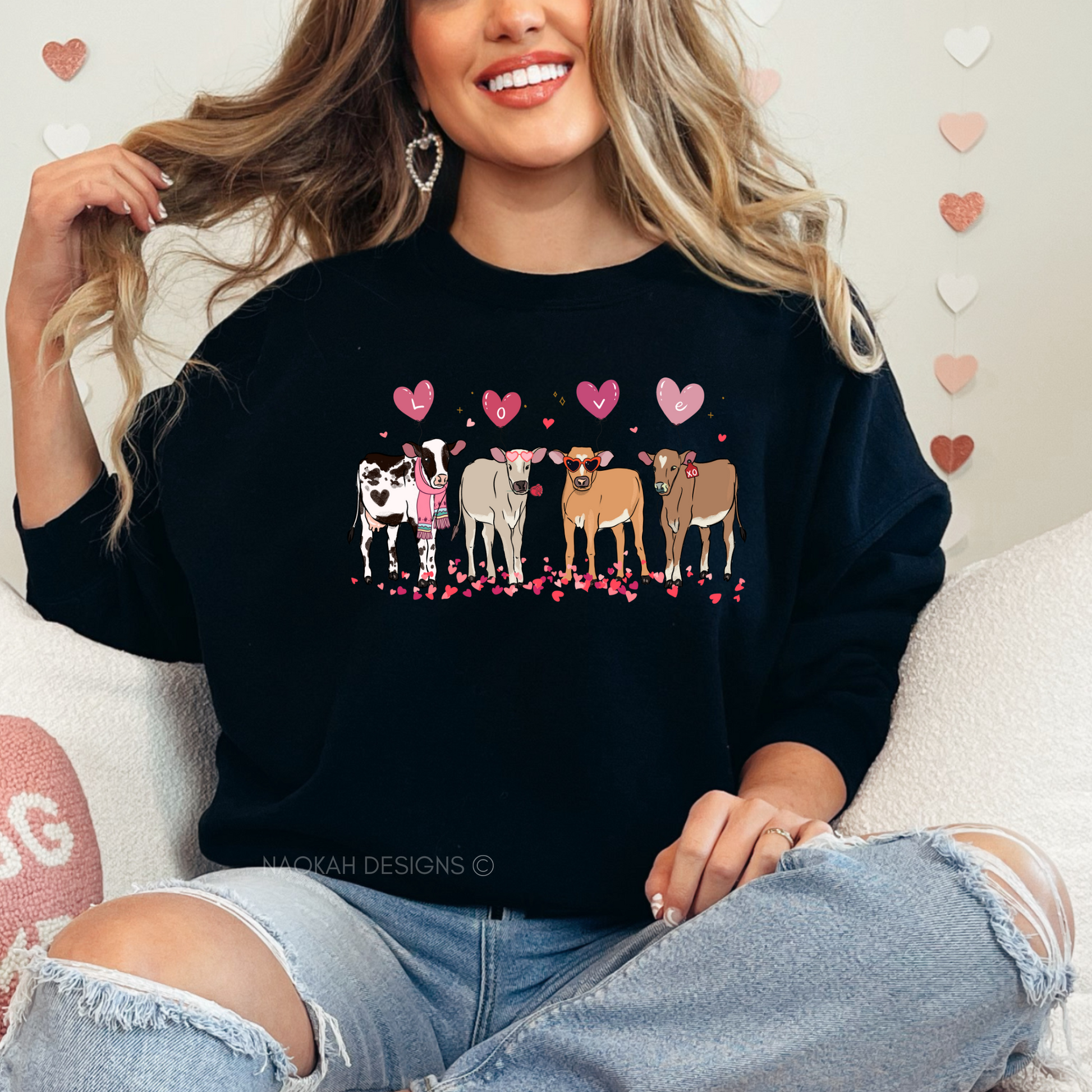 Valentine Cow Sweater, Heifer Valentine Sweater, Highland Sweetheart Sweater, Cow Lover Sweater,, Western Valentine Sweater,, Boujee Heifer Sweater