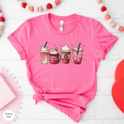 True Love Coffee Lover Shirt, Valentine's Coffee Lover T-Shirt, Valentines Day Tee, Gift For Valentine, Valentine's Iced Coffee Shirt