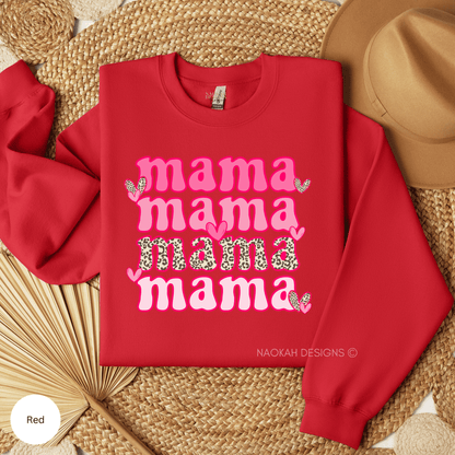 Valentine's Day Mama Sweater, Leopard Valentine's Mama Shirt, One Loved Mama Shirt, Mama is my Valentine Shirt, Mom Valentine Shirt