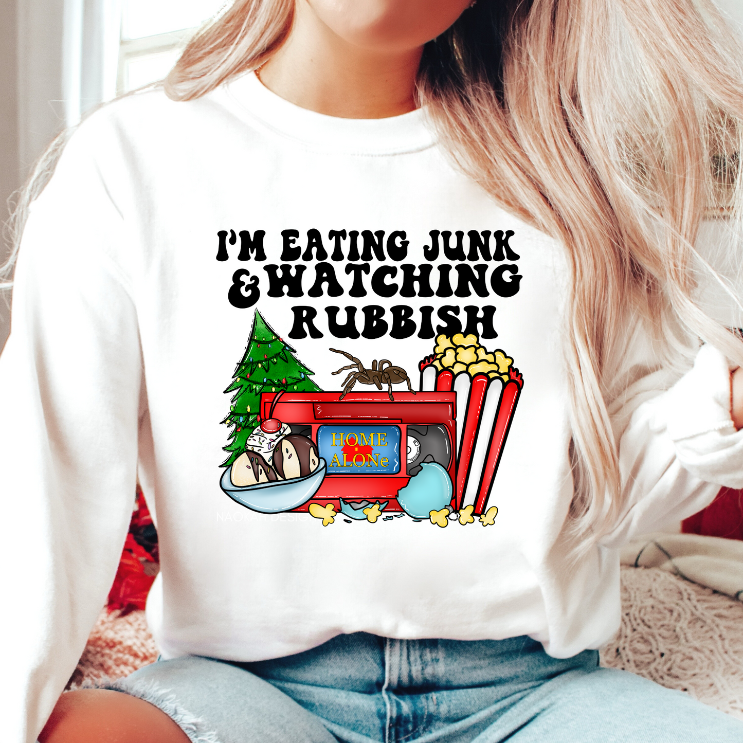 i'm eating junk and watching rubbish sweater