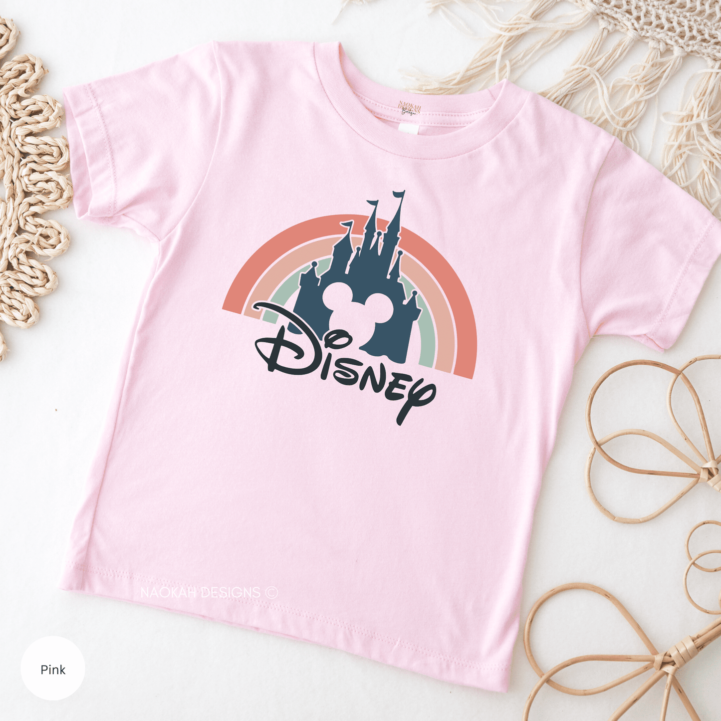 castle rainbow mickey toddler shirt, magical castle youth shirt, mouse kids vacation shirt, matching family vacation shirts