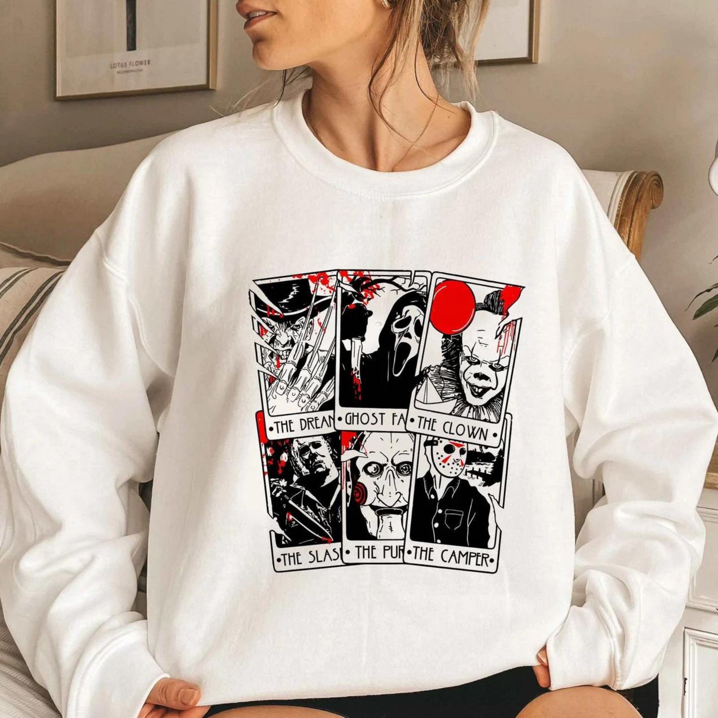 horror tarot cards sweater
