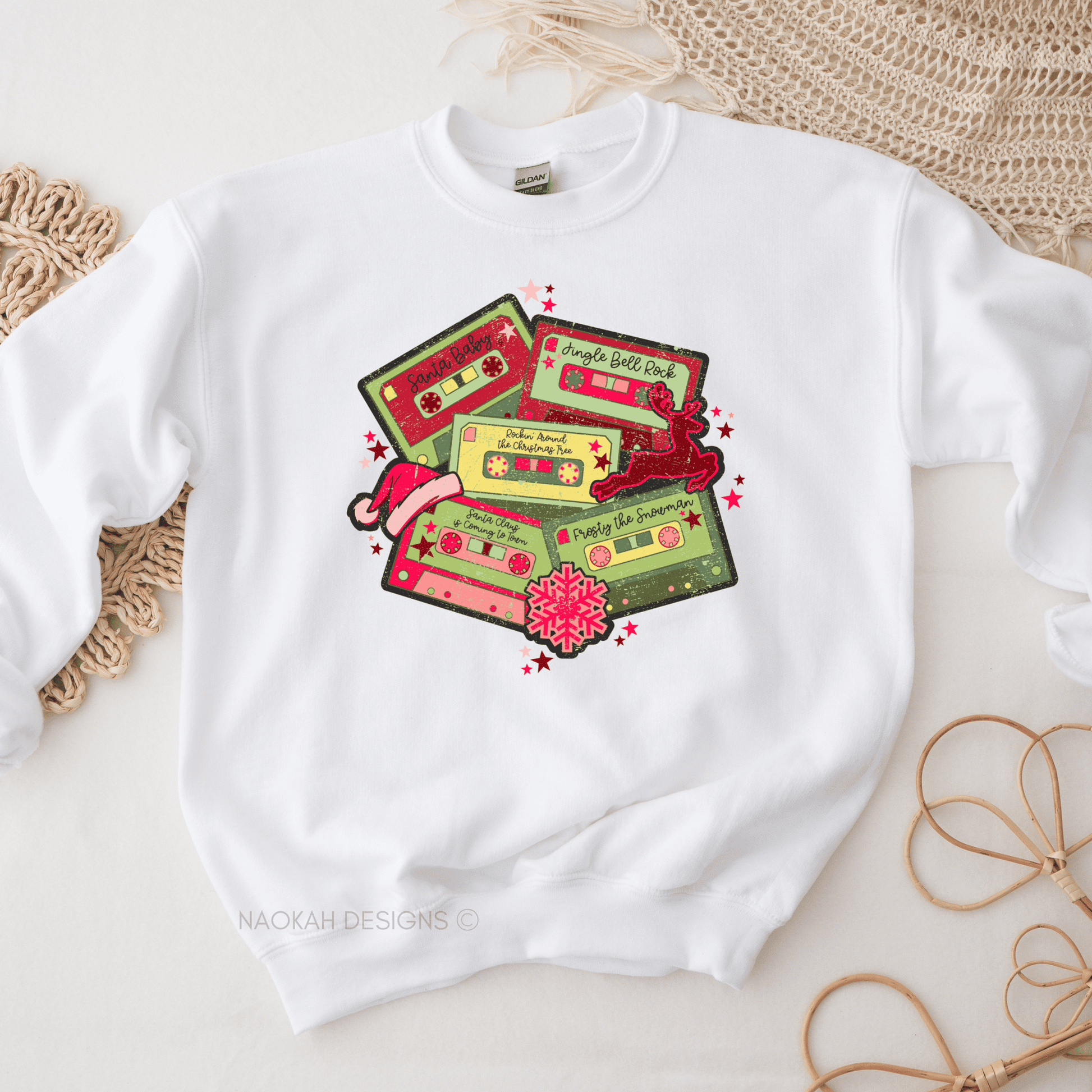 Christmas Music Cassette Tapes Retro Sweater