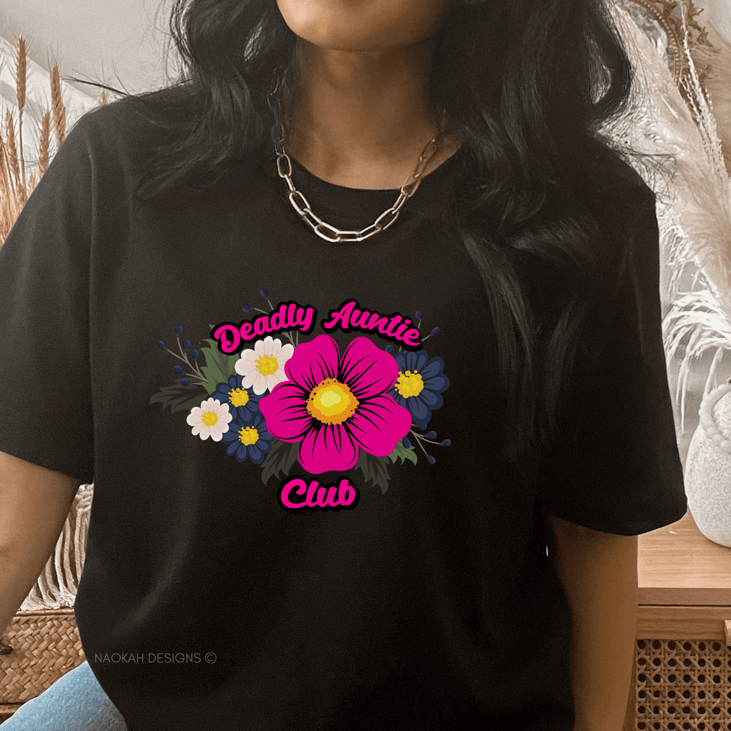 deadly auntie club shirt, deadly auntie tshirt, indigenous owned shop, auntie shirt, indigenous auntie, native auntie, real deadly, rez life