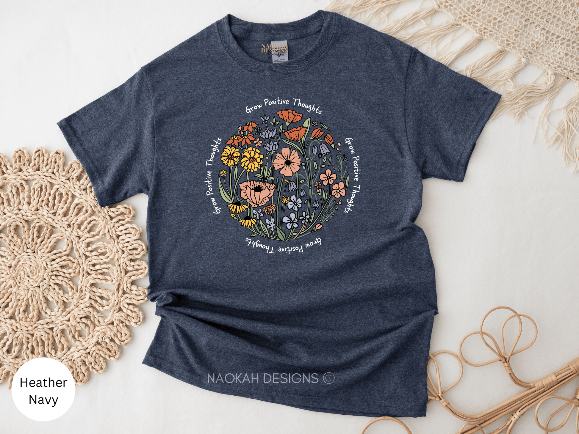 Grow Positive Thoughts Wildflower Shirt, Wildflower Shirt, Flower Gift, Floral Design, Cute Flower, Flower Lover Gift, Wild Flowers Shirt, Floral Tshirt, Flower Shirt, Gift for Women, Ladies Shirts, Best Friend Gift, Grow Positive Thoughts