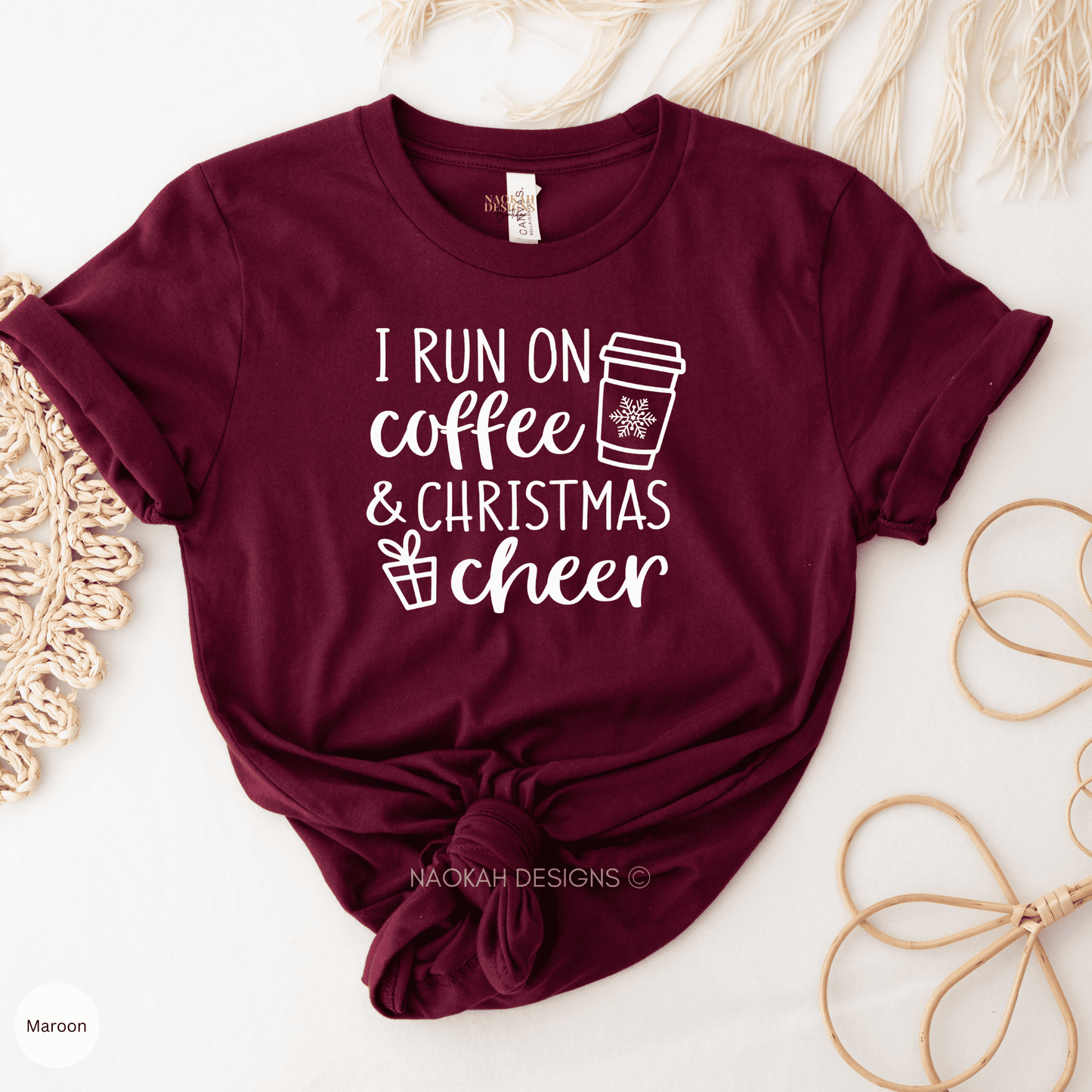 I run on coffee and Christmas cheer shirt, Christmas mom shirt, gift for mom, christmas family shirt, christmas baking shirt