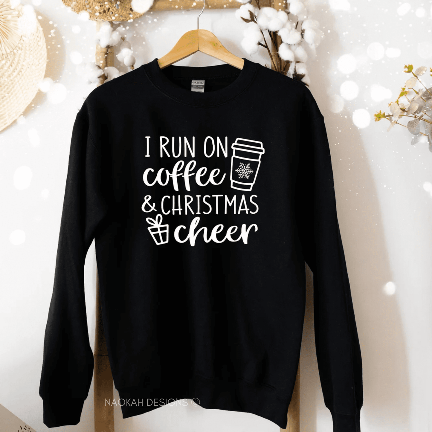 I run on coffee and Christmas cheer sweater