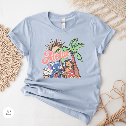 Lilo Stitch Aloha Hawaii Shirt, Ohana Means Family Shirt, Lilo Stitch Summer Holidays Shirt, Family Vacation Shirt, Stitch Shirt, Lilo Tee