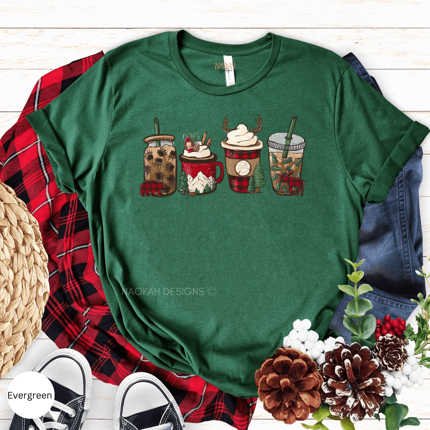 Lumberjack Coffee Shirt, Mama Bear Shirt, Christmas tshirt, Christmas Gifts, Coffee Lover Shirts, Cozy Winter T-Shirt, Dad Lumberjack Shirt, gift for carpenter, gift for tradesman, woodworking shirt, buffalo plaid shirt