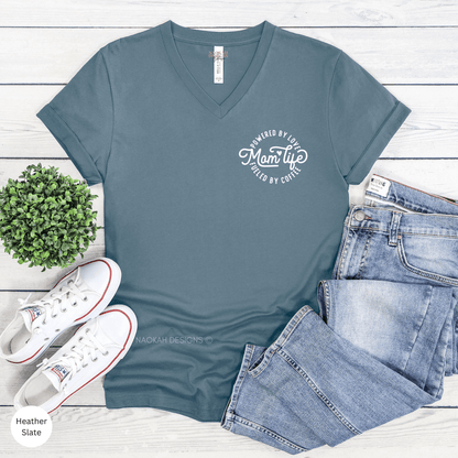 Mom Life Powered By Love Fueled By Coffee Shirt, Loving Mom Shirt, Love Coffee Shirt, Funny Mom Shirt, Mother's Day Shirt, New Mom Gift