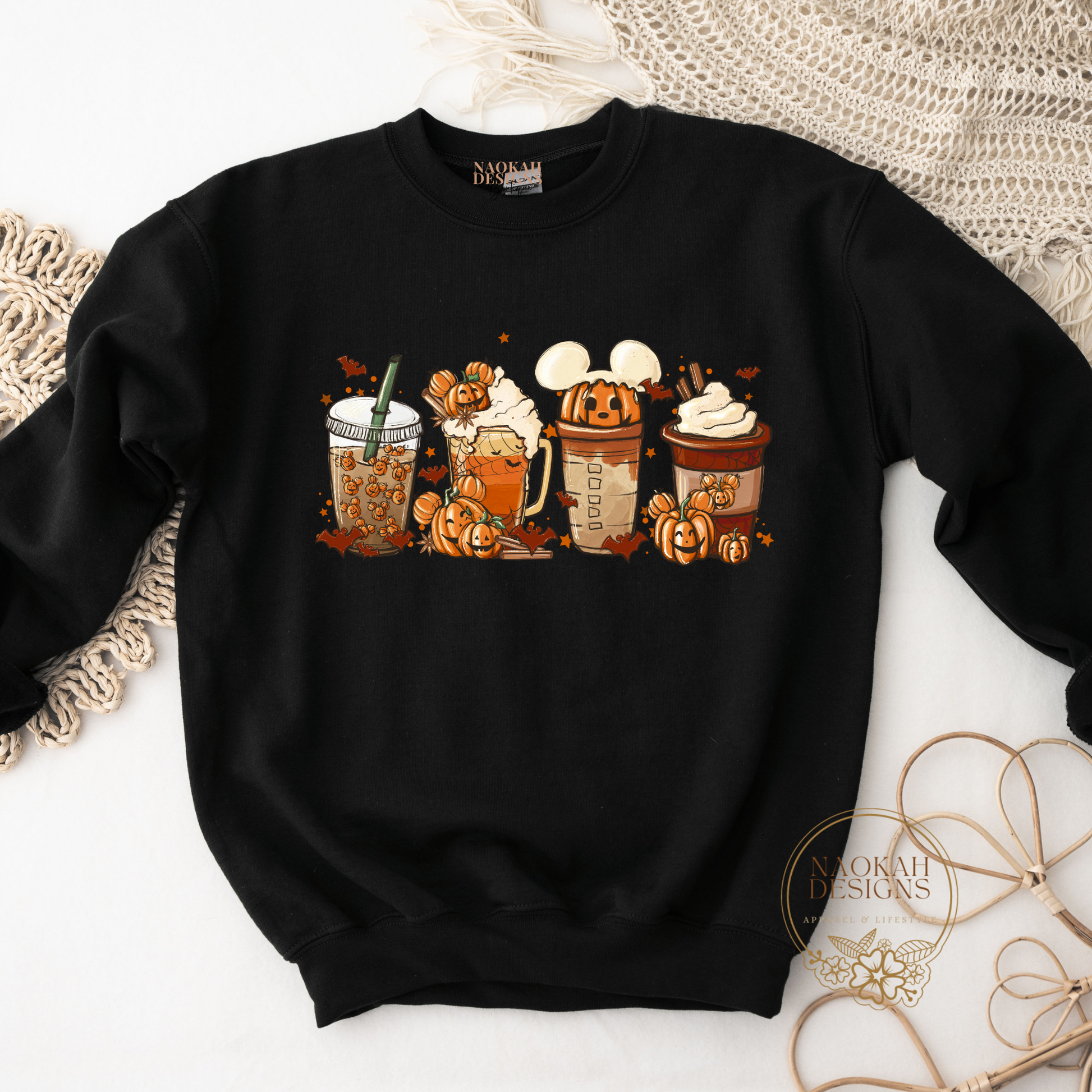 Mouse Ears Coffee Fall Pumpkin Latte Sweater, Fall Coffee Sweatshirt, Cute Halloween Fall Shirt, Mouse Ears Coffee Lover Shirt, Pumpkin Spice Latte Drink Cup,PSL Lover,Thanksgiving Shirt