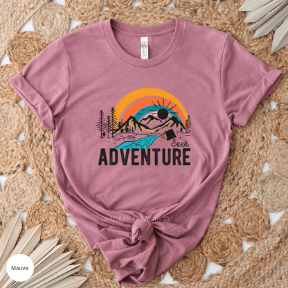 Seek Adventure Shirt, Vacation Shirt, Camping Shirt, Hiking Shirt, Nature Lover, Adventure Lover, Wanderlust Shirt