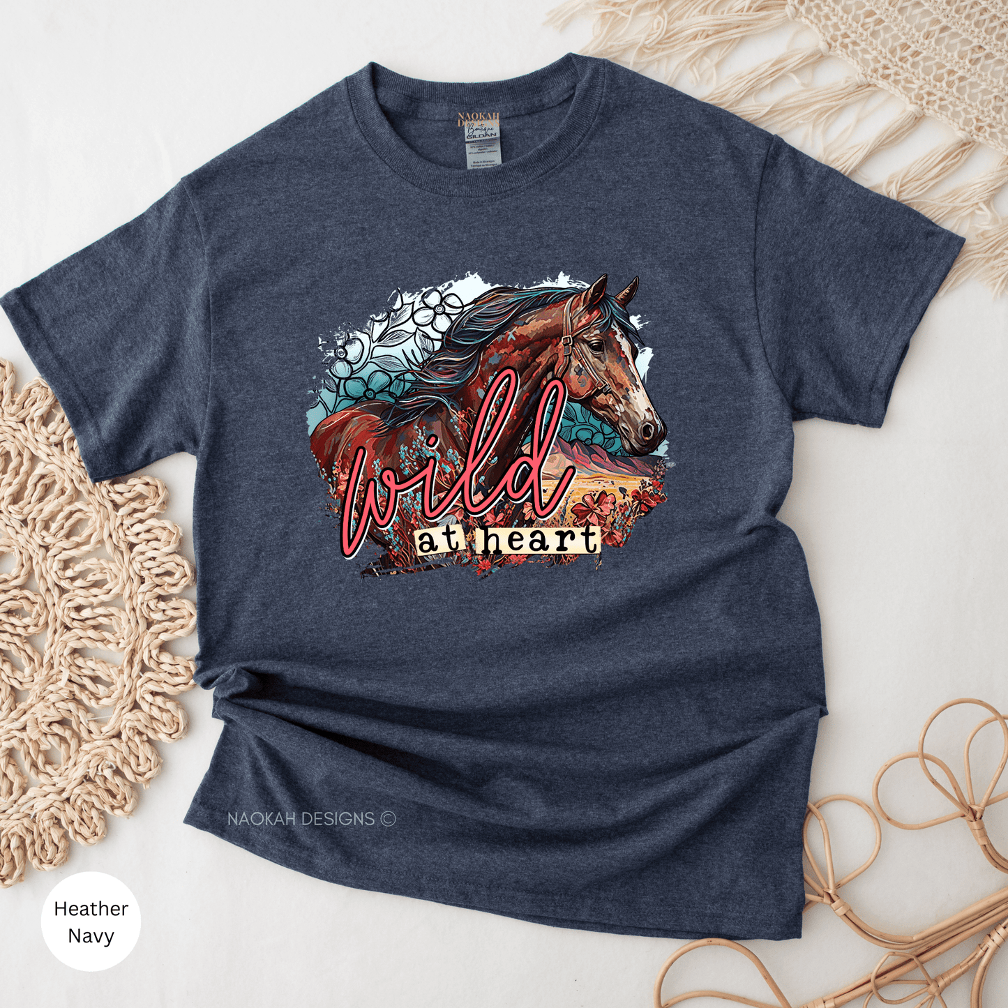 wild at heart horse shirt, boho cowgirl shirt, boho western shirt, cowgirl shirt, gift for country fan, country lover shirt, horse lover tee